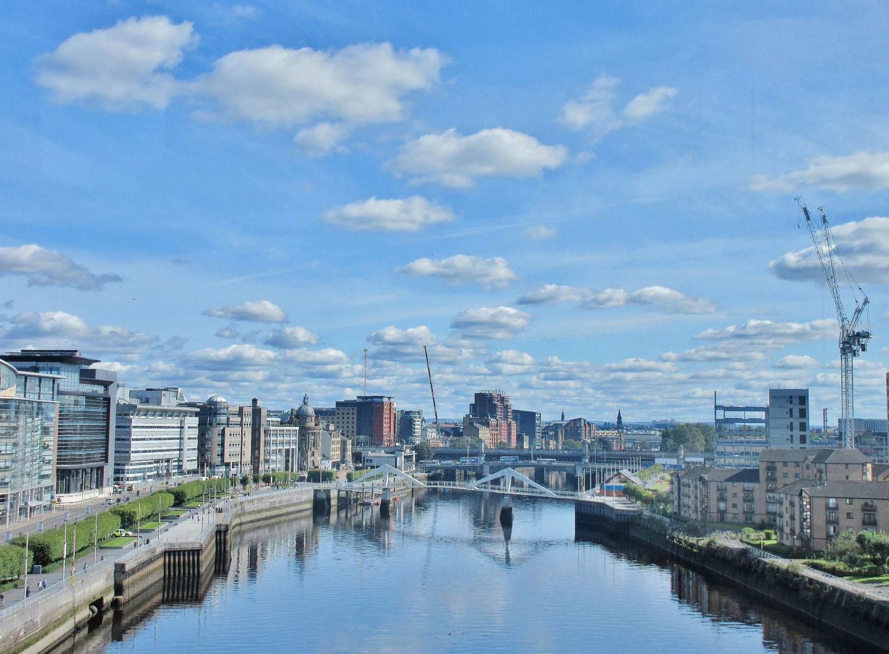 Glasgow skyline over the River Clyde